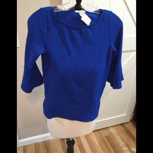 Bar III XS Royal blue top with bell sleeves